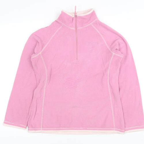 Mountain Warehouse Women Pink UK 12 1/2 Zip Fleece Sweatshirt