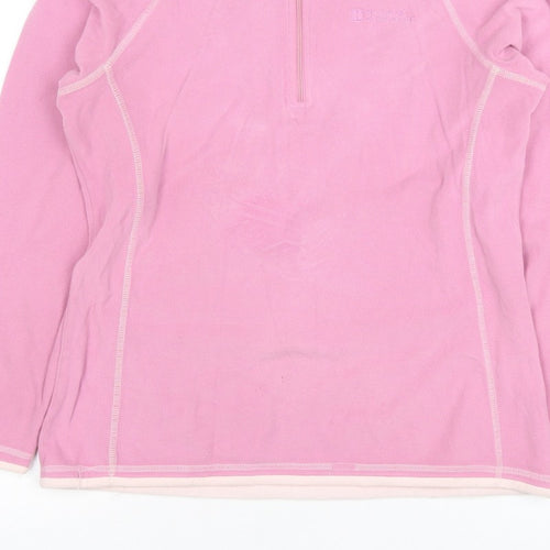 Mountain Warehouse Women Pink UK 12 1/2 Zip Fleece Sweatshirt