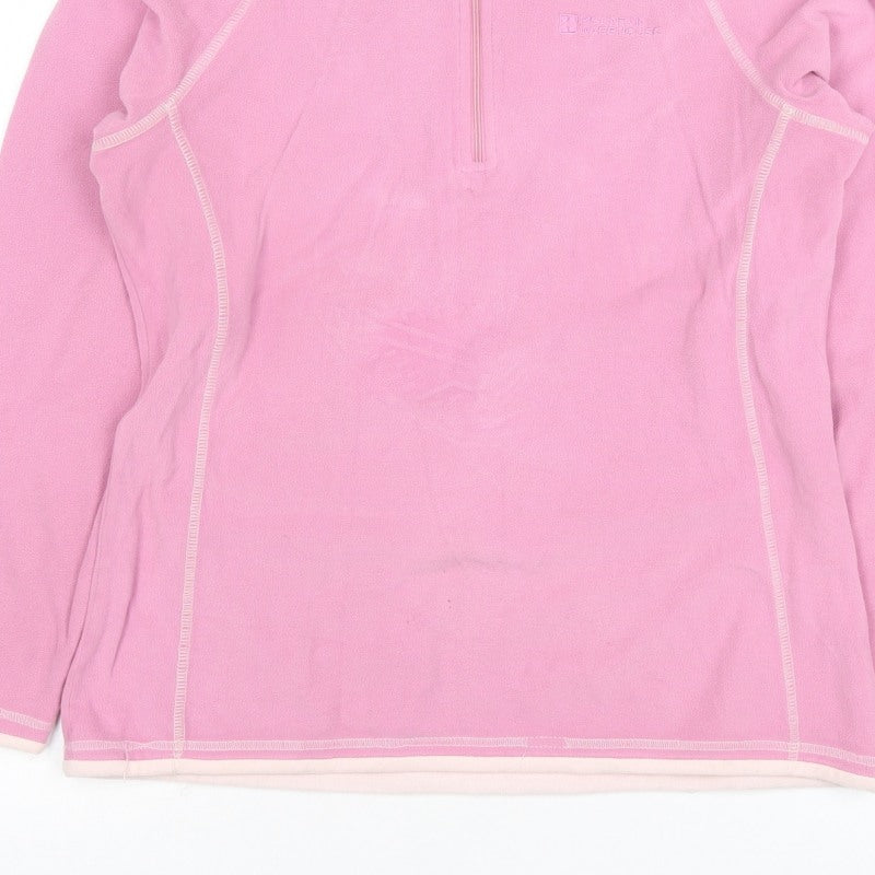 Mountain Warehouse Women Pink UK 12 1/2 Zip Fleece Sweatshirt