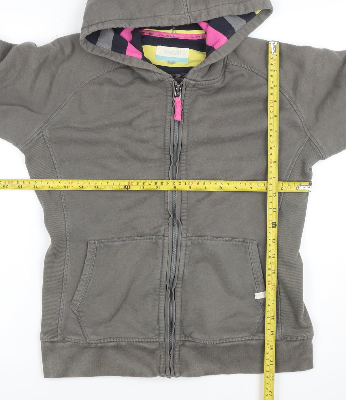 Seasalt Women’s Grey M Full Zip Organic Cotton Hooded Hoodie