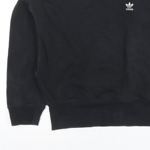 Adidas Women’s Black UK 12 Trefoil Logo Crew Neck Sweatshirt