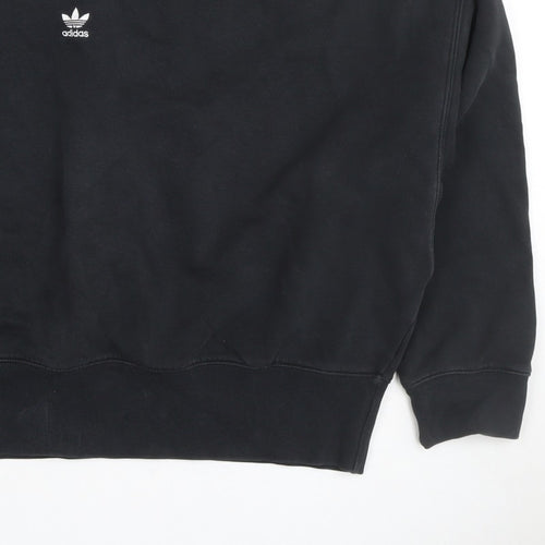 Adidas Women’s Black UK 12 Trefoil Logo Crew Neck Sweatshirt