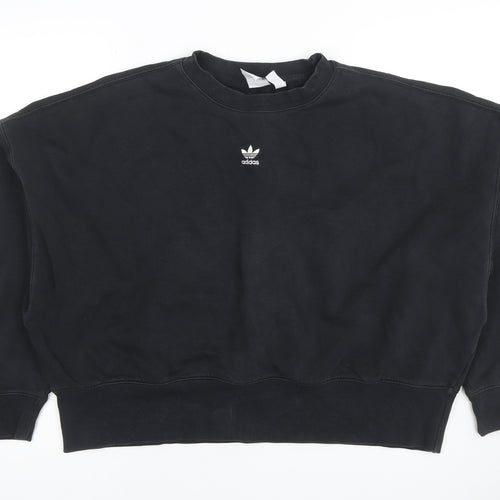 Adidas Women’s Black UK 12 Trefoil Logo Crew Neck Sweatshirt