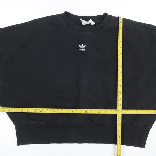 Adidas Women’s Black UK 12 Trefoil Logo Crew Neck Sweatshirt