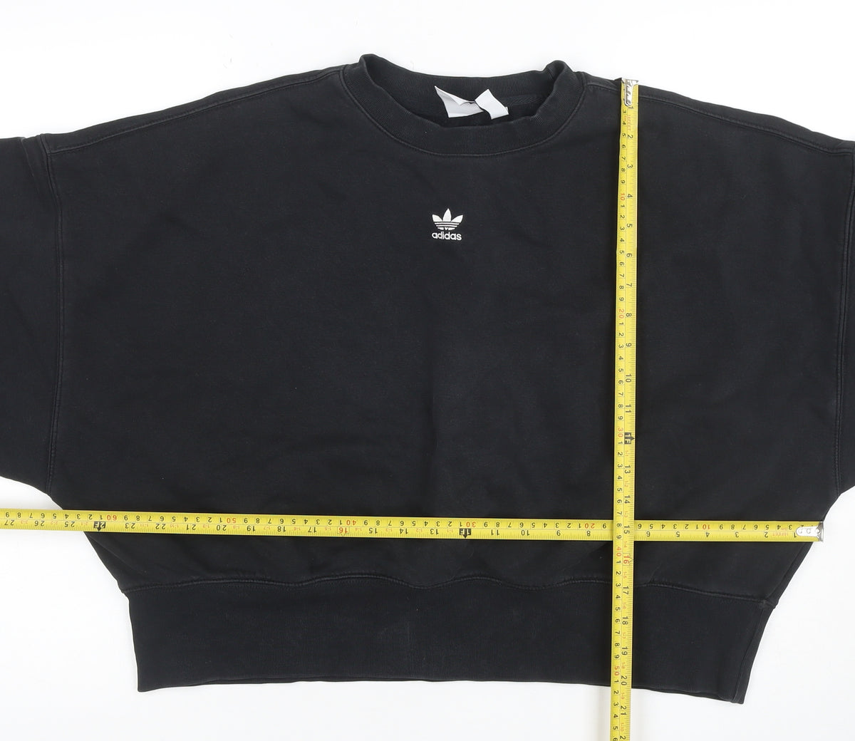 Adidas Women’s Black UK 12 Trefoil Logo Crew Neck Sweatshirt