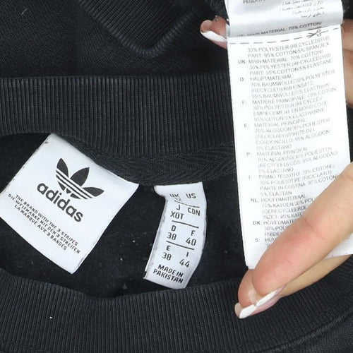 Adidas Women’s Black UK 12 Trefoil Logo Crew Neck Sweatshirt