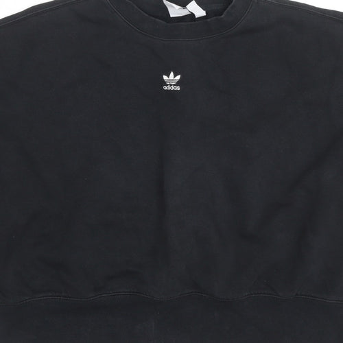 Adidas Women’s Black UK 12 Trefoil Logo Crew Neck Sweatshirt