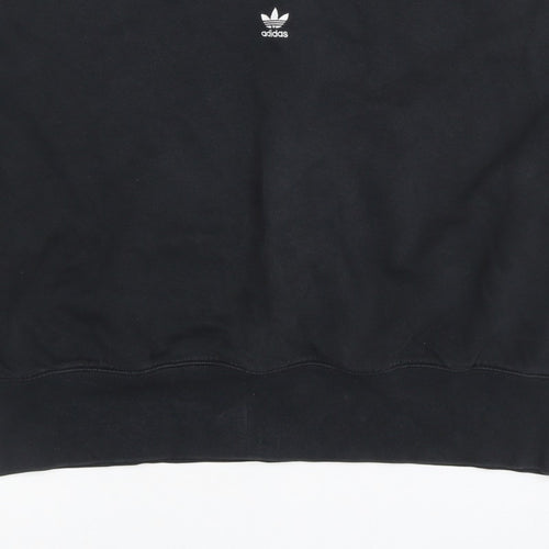 Adidas Women’s Black UK 12 Trefoil Logo Crew Neck Sweatshirt