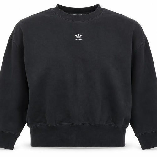 Adidas Women’s Black UK 12 Trefoil Logo Crew Neck Sweatshirt