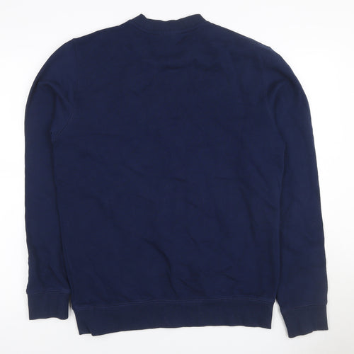 Napapijri Men’s Blue M Logo Flag High Neck Pullover Sweatshirt
