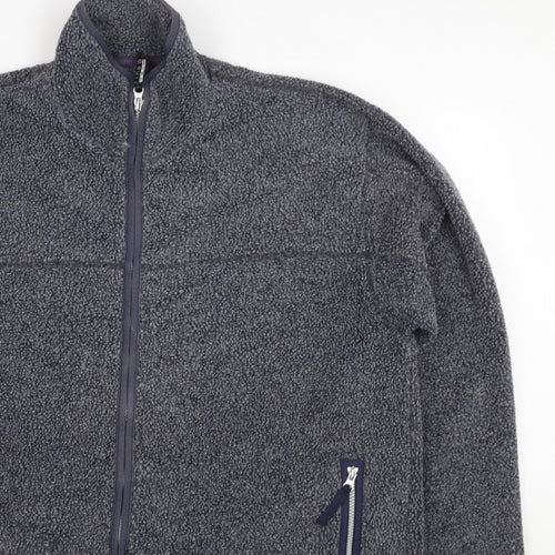 Linea Men’s Grey XL Fleece Full Zip Stand-Up Collar Jacket
