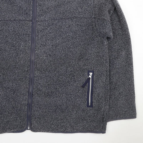 Linea Men’s Grey XL Fleece Full Zip Stand-Up Collar Jacket