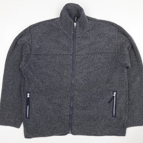 Linea Men’s Grey XL Fleece Full Zip Stand-Up Collar Jacket