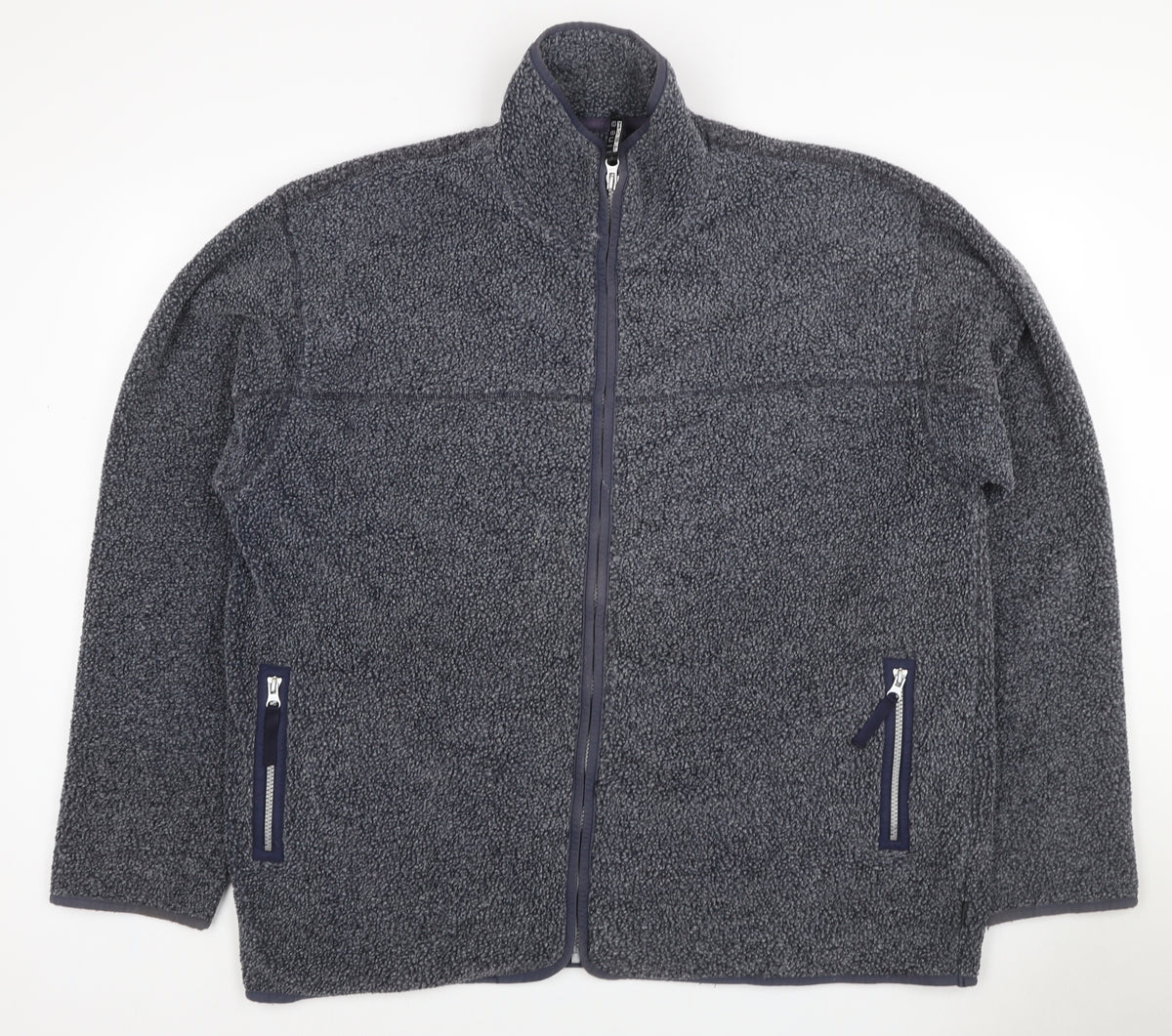 Linea Men’s Grey XL Fleece Full Zip Stand-Up Collar Jacket