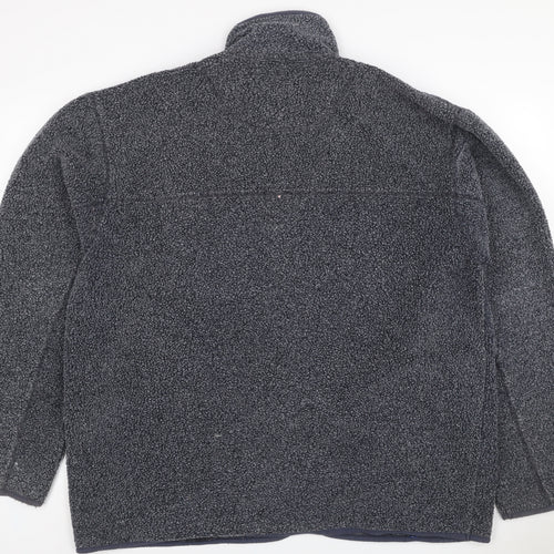 Linea Men’s Grey XL Fleece Full Zip Stand-Up Collar Jacket