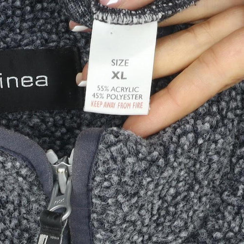 Linea Men’s Grey XL Fleece Full Zip Stand-Up Collar Jacket