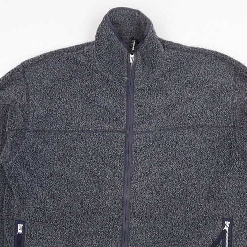 Linea Men’s Grey XL Fleece Full Zip Stand-Up Collar Jacket