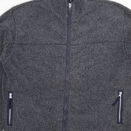 Linea Men’s Grey XL Fleece Full Zip Stand-Up Collar Jacket
