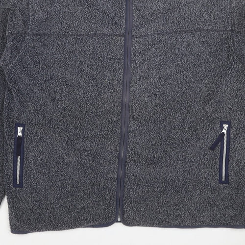Linea Men’s Grey XL Fleece Full Zip Stand-Up Collar Jacket