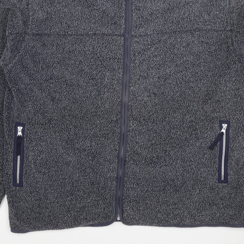 Linea Men’s Grey XL Fleece Full Zip Stand-Up Collar Jacket