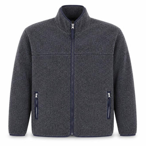 Linea Men’s Grey XL Fleece Full Zip Stand-Up Collar Jacket