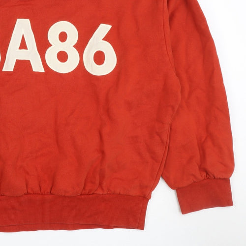 Zara Women Red USA 86 Logo Pullover Sweatshirt L