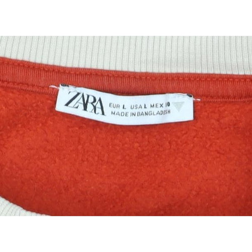 Zara Women Red USA 86 Logo Pullover Sweatshirt L