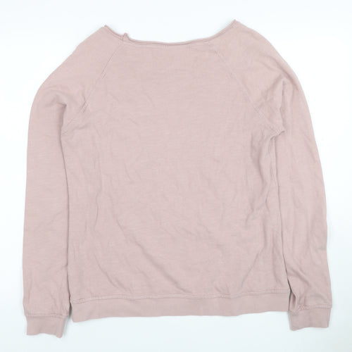 One Look Women’s Pink UK 12 Rhinestone Pullover Sweatshirt