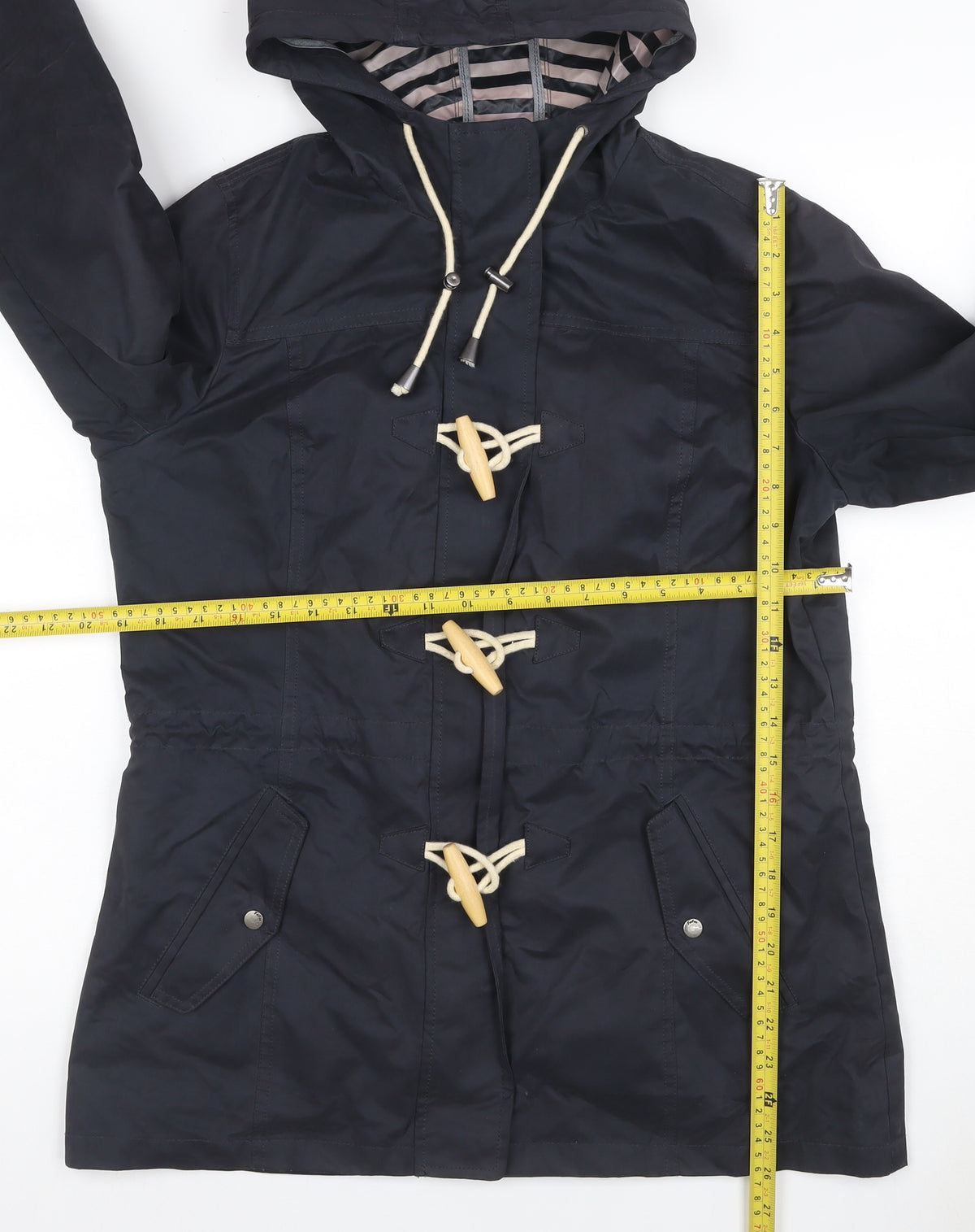 Fat Face Women’s Navy Blue UK 12 Hooded Parka Toggle Coat