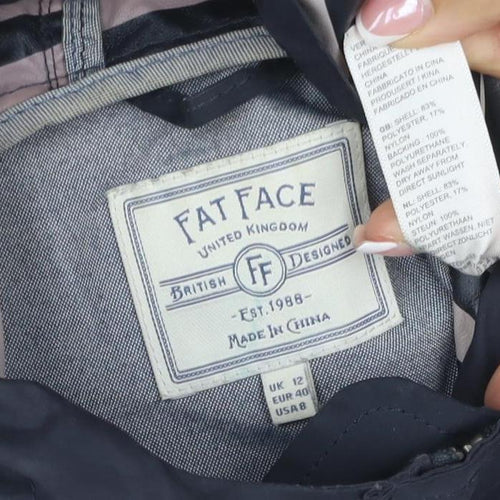 Fat Face Women’s Navy Blue UK 12 Hooded Parka Toggle Coat