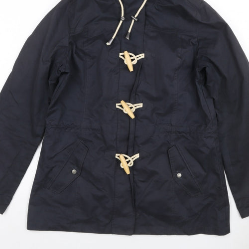 Fat Face Women’s Navy Blue UK 12 Hooded Parka Toggle Coat
