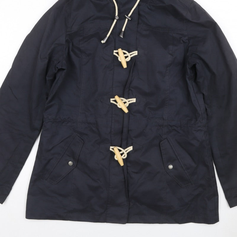 Fat Face Women’s Navy Blue UK 12 Hooded Parka Toggle Coat