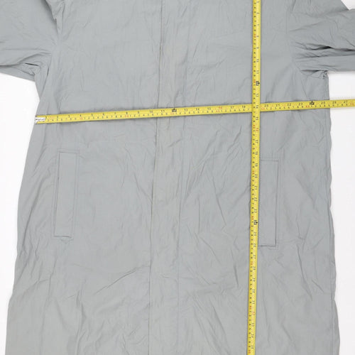 Danimac Women Grey L Long Trench Rain Coat Polyamide Collared Pockets