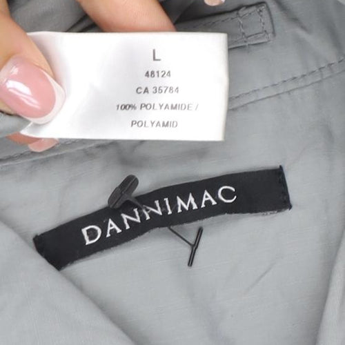Danimac Women Grey L Long Trench Rain Coat Polyamide Collared Pockets