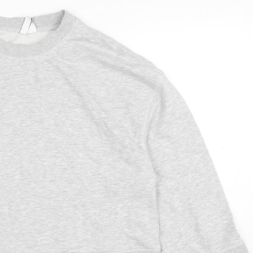 H&M Women’s Grey M Pullover Crew Neck Cotton Blend Sweatshirt