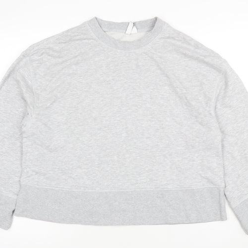 H&M Women’s Grey M Pullover Crew Neck Cotton Blend Sweatshirt