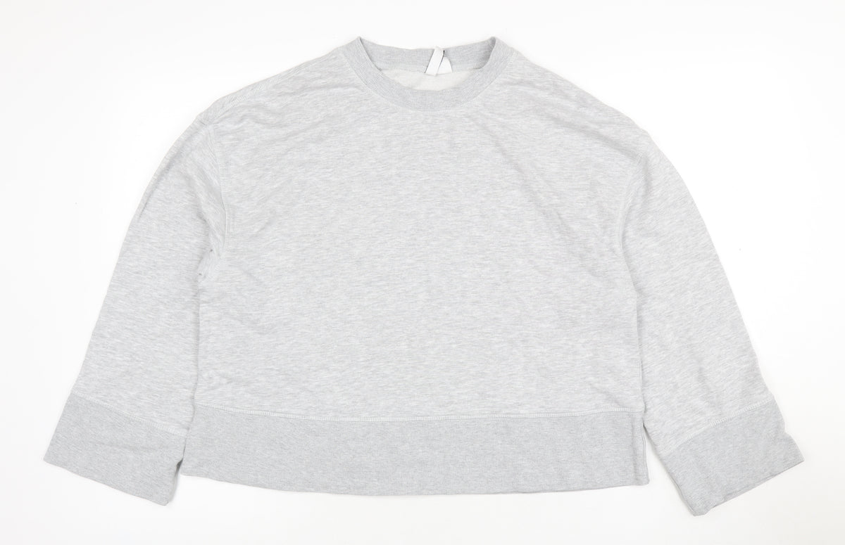 H&M Women’s Grey M Pullover Crew Neck Cotton Blend Sweatshirt
