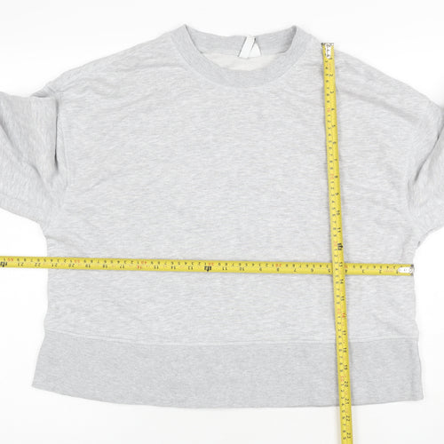 H&M Women’s Grey M Pullover Crew Neck Cotton Blend Sweatshirt