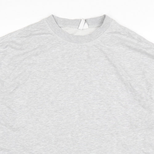 H&M Women’s Grey M Pullover Crew Neck Cotton Blend Sweatshirt