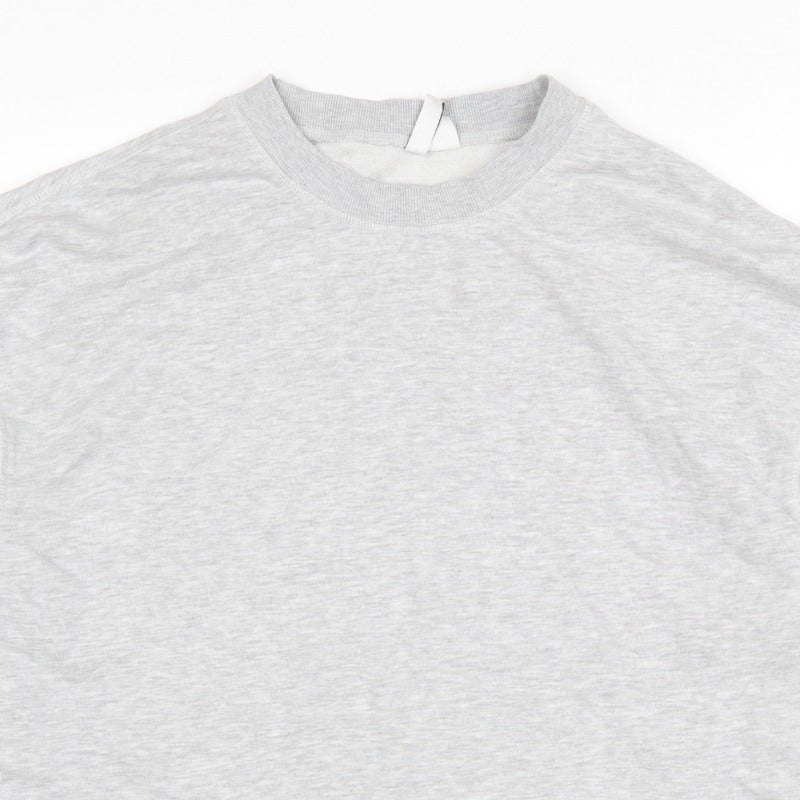 H&M Women’s Grey M Pullover Crew Neck Cotton Blend Sweatshirt