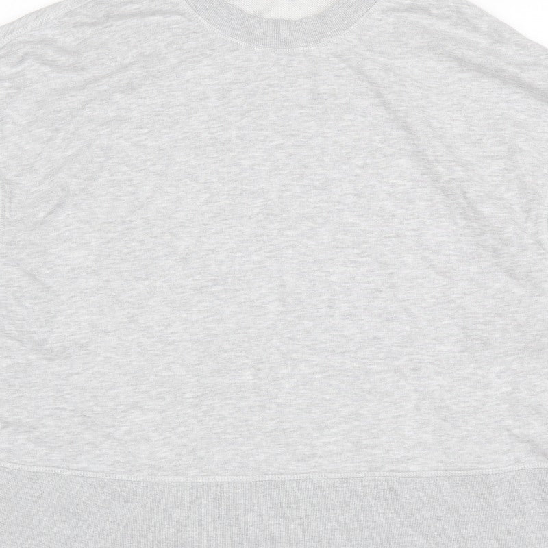 H&M Women’s Grey M Pullover Crew Neck Cotton Blend Sweatshirt