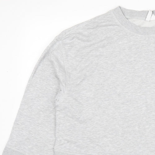 H&M Women’s Grey M Pullover Crew Neck Cotton Blend Sweatshirt