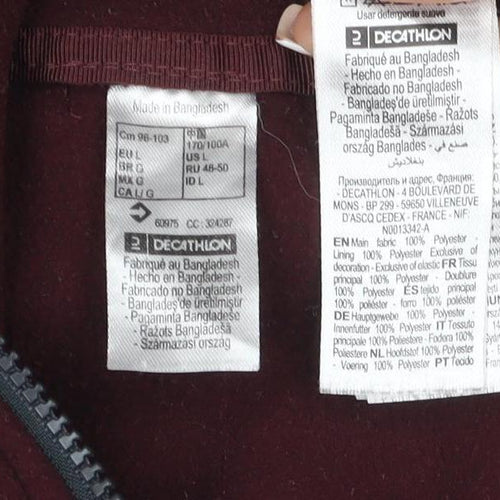 Forclaz Women’s Burgundy UK 10 Fleece Full Zip Jacket Pockets
