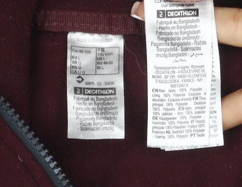 Forclaz Women’s Burgundy UK 10 Fleece Full Zip Jacket Pockets