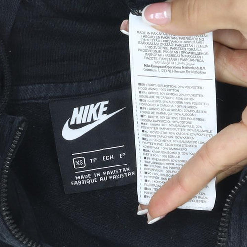 Nike Women’s Black XS Full Zip Hooded Fleece Logo Hoodie