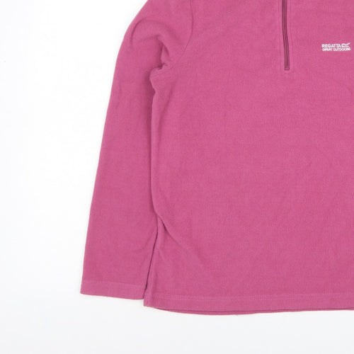 Regatta Teens Pink UK 12 1/4 Zip Fleece Sweatshirt
