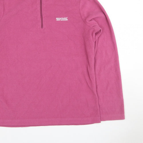 Regatta Teens Pink UK 12 1/4 Zip Fleece Sweatshirt