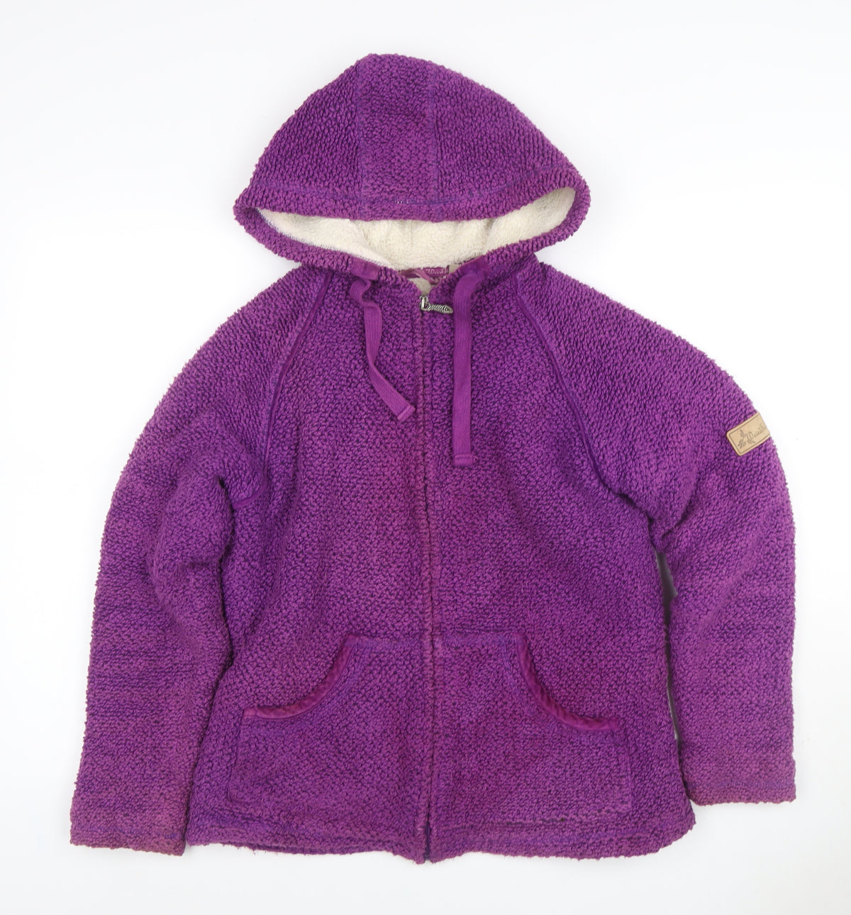 Weird Fish Women’s Purple Hooded Fleece Jacket Size M Full Zip