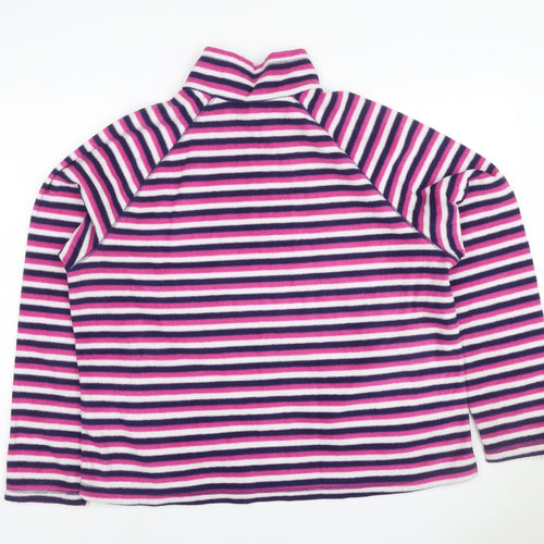 Marks and Spencer Women’s Multicoloured UK 20 Striped 1/4 Zip Fleece Sweatshirt