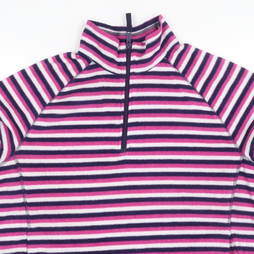 Marks and Spencer Women’s Multicoloured UK 20 Striped 1/4 Zip Fleece Sweatshirt